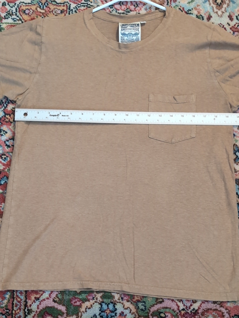 Jungmaven Short Sleeve Pocket Tee in Light Brown - Picture 3 of 5
